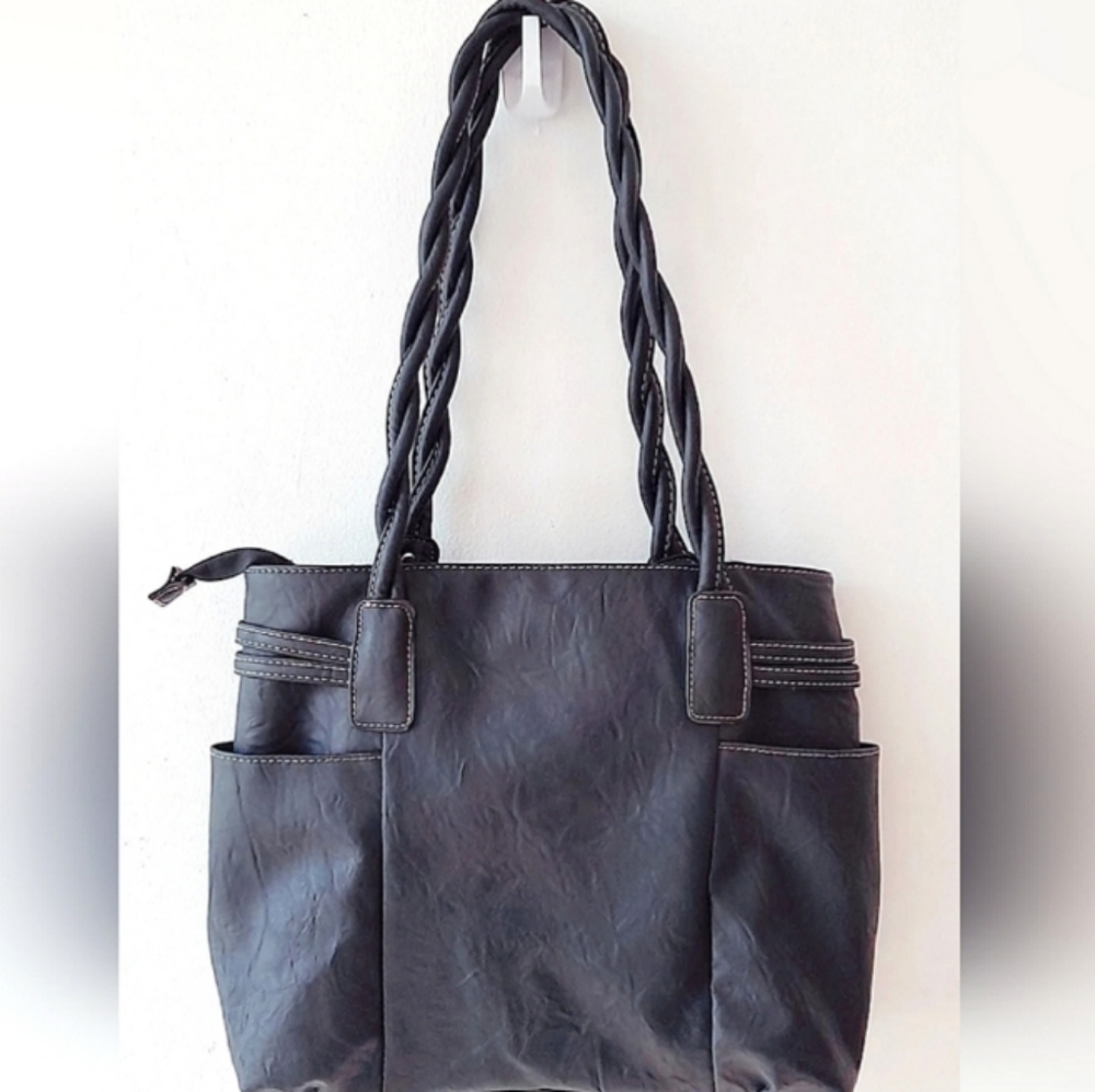 MINICCI Tote Bag HandBag Black Classic Luxury Purse gently pre loved